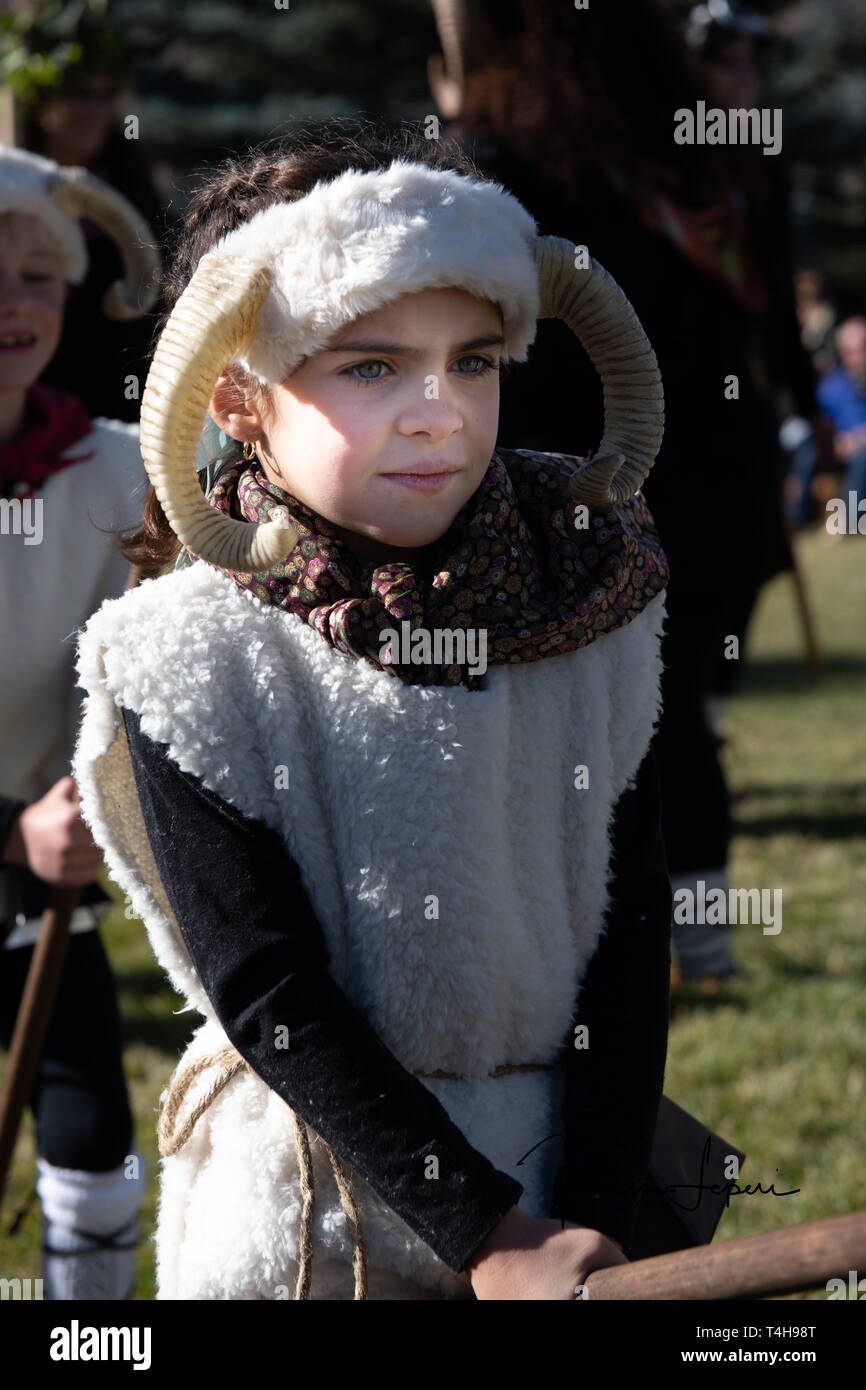 Black Sheep dancers in Trailing of the Sheep Festival in Idaho Stock