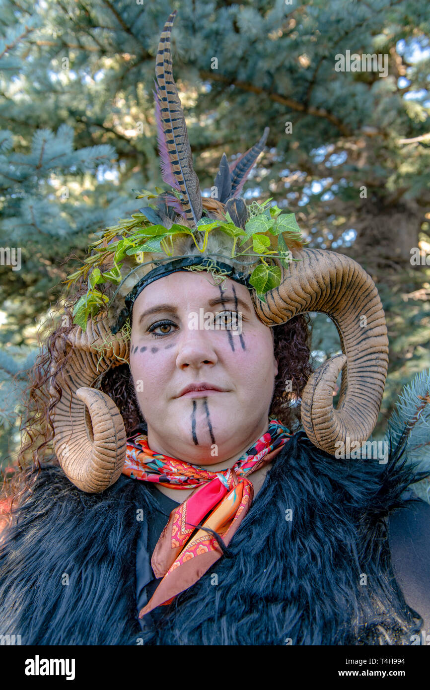 Black Sheep dancers in Trailing of the Sheep Festival in Idaho Stock
