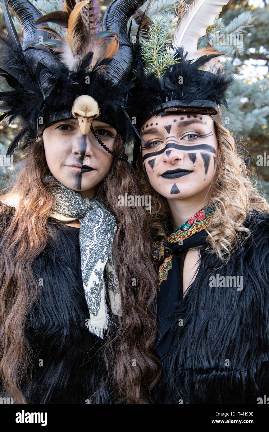 Black Sheep dancers in Trailing of the Sheep Festival in Idaho Stock