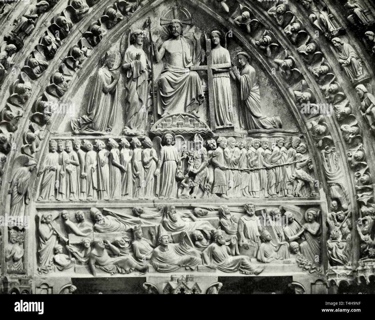 Notre Dame de Paris - The Last Judgment, circa 1905 Stock Photo