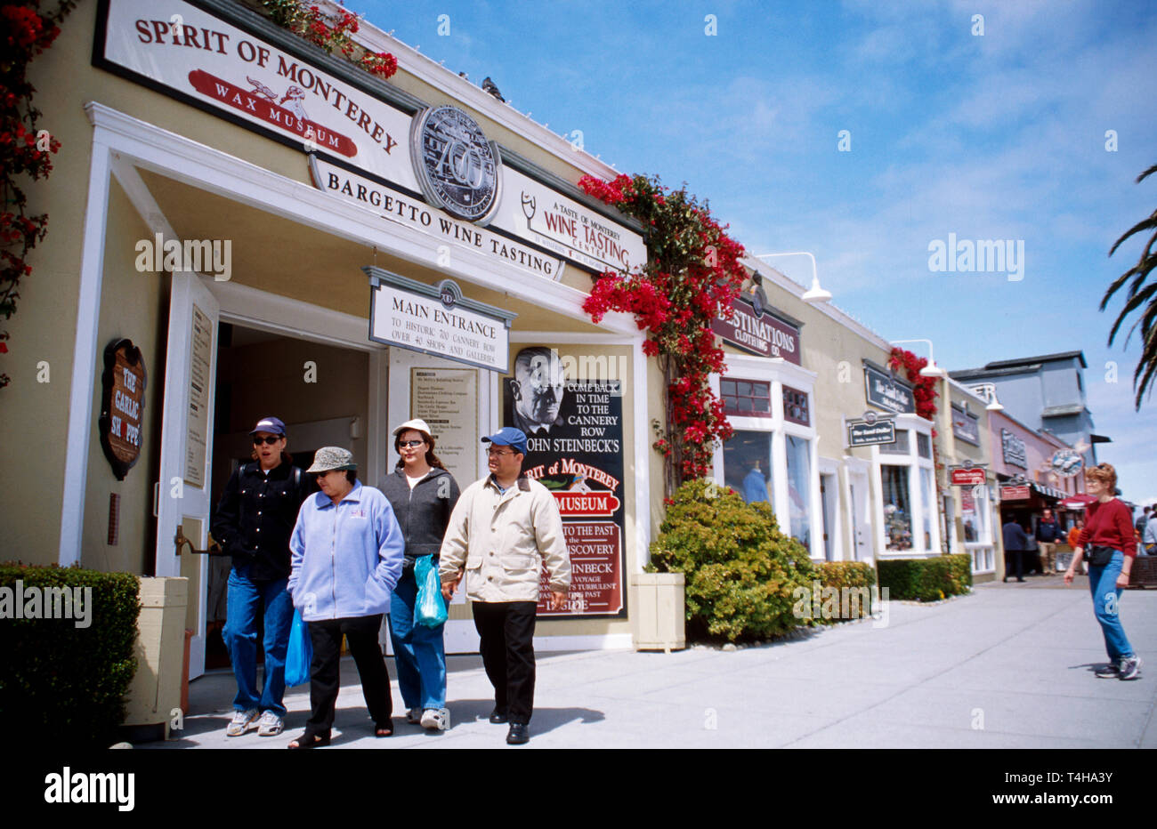 Monterey California,Cannery Row Steinbeck Plaza stores,CA024,visitors travel traveling tour tourist tourism landmark landmarks culture cultural,vacati Stock Photo
