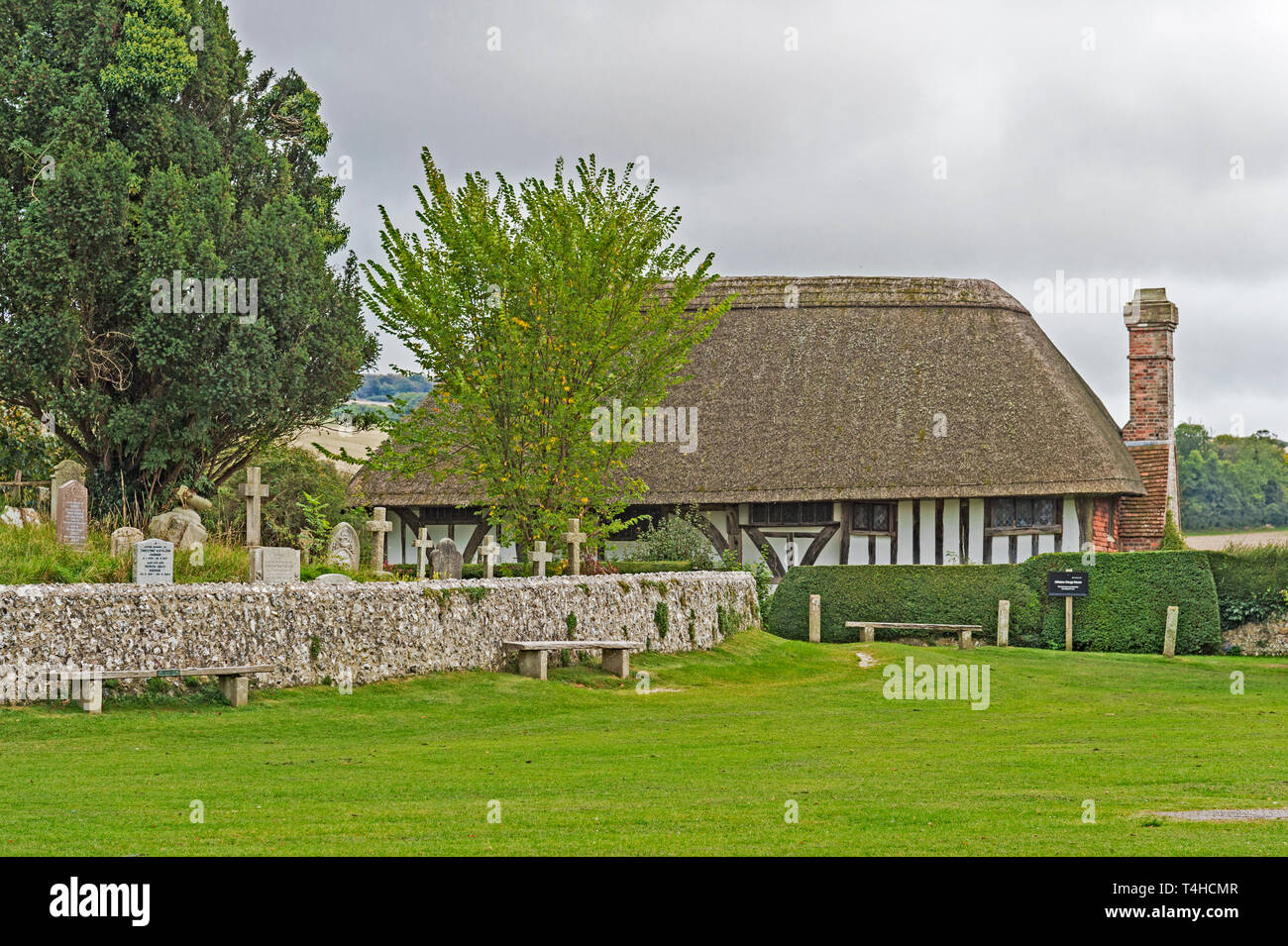 Alfriston (Sussex, England): Highstreet – shops and restaurant Stock Photo