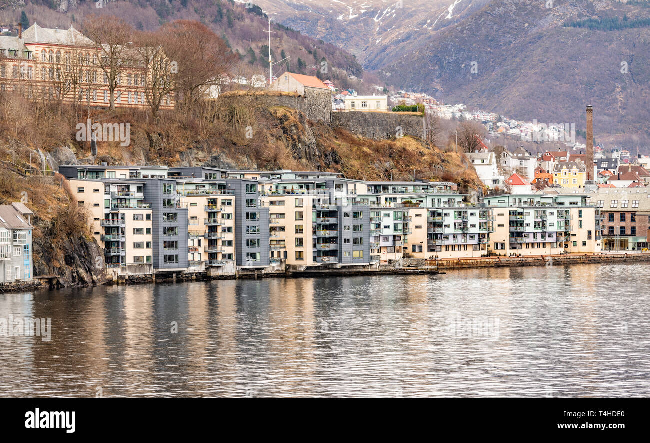 Waterside Apartments, Bergen, Norway Stock Photo Alamy