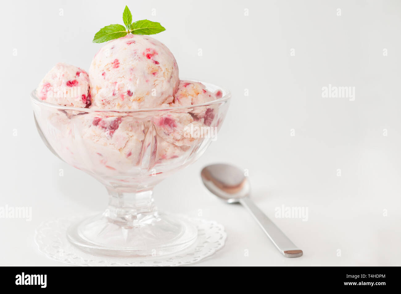 Gelato with pink fruits Stock Photo
