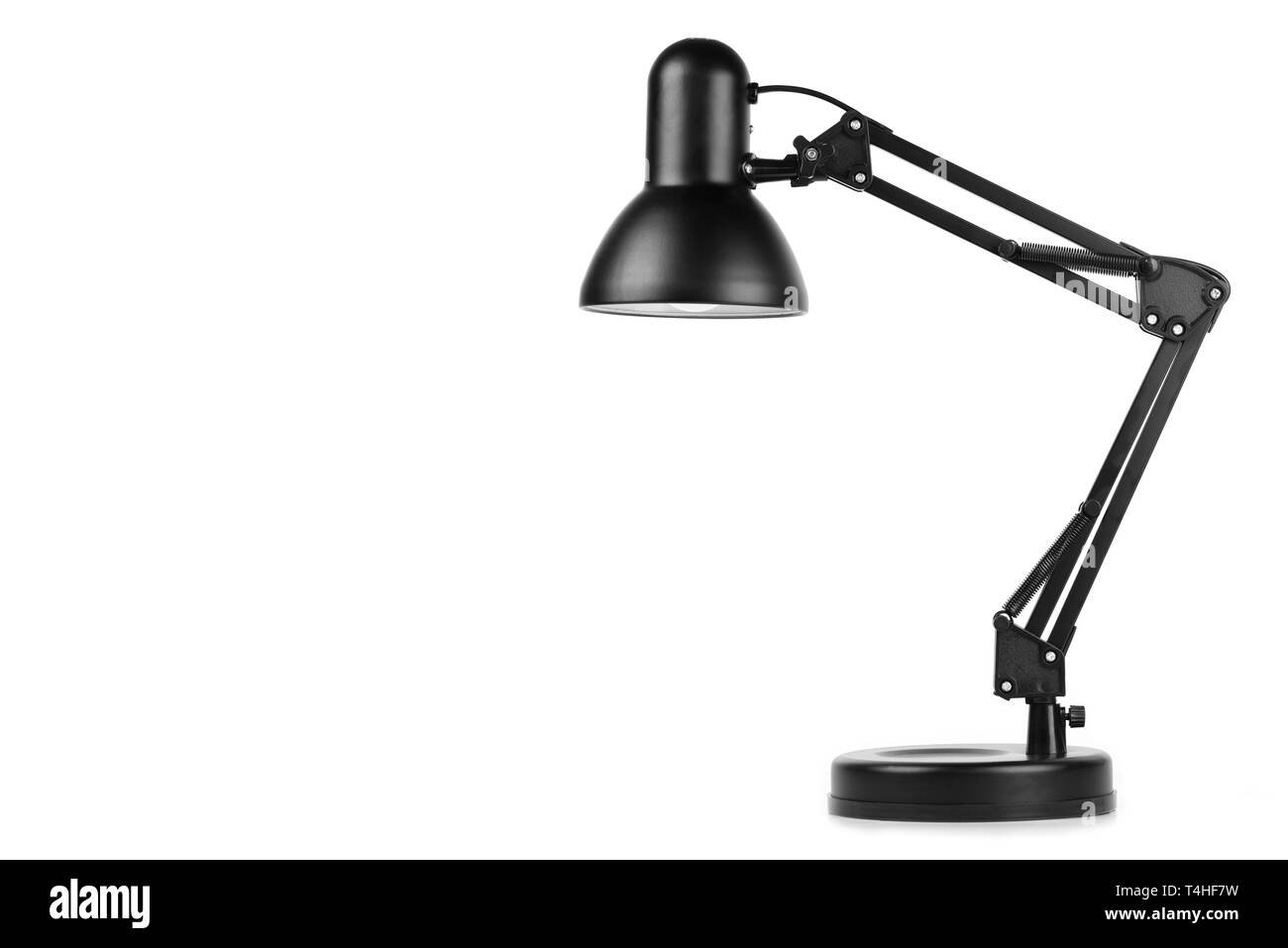 Black table lamp isolated on white background Stock Photo