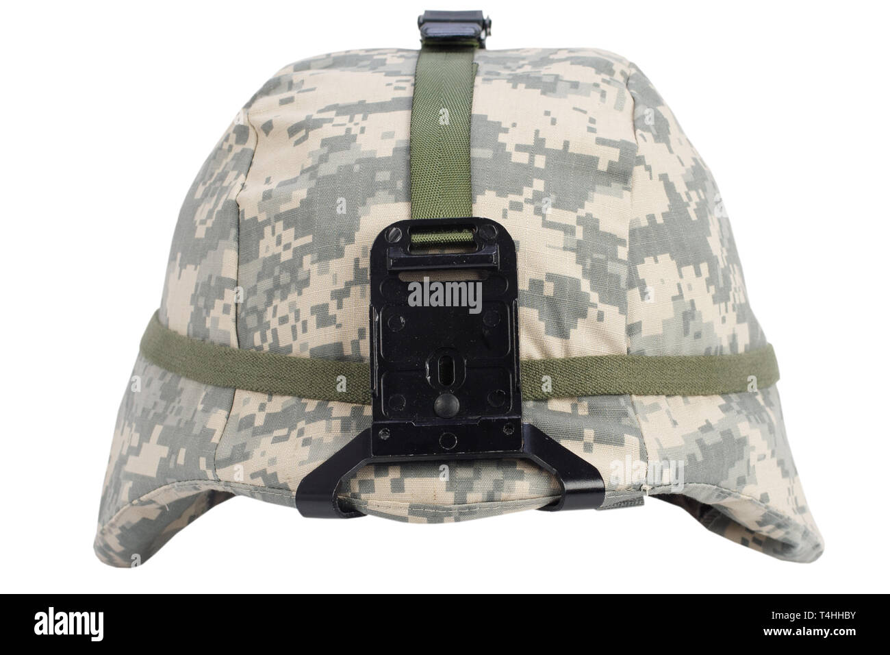 us army kevlar helmet with night vision mount isolated on white Stock