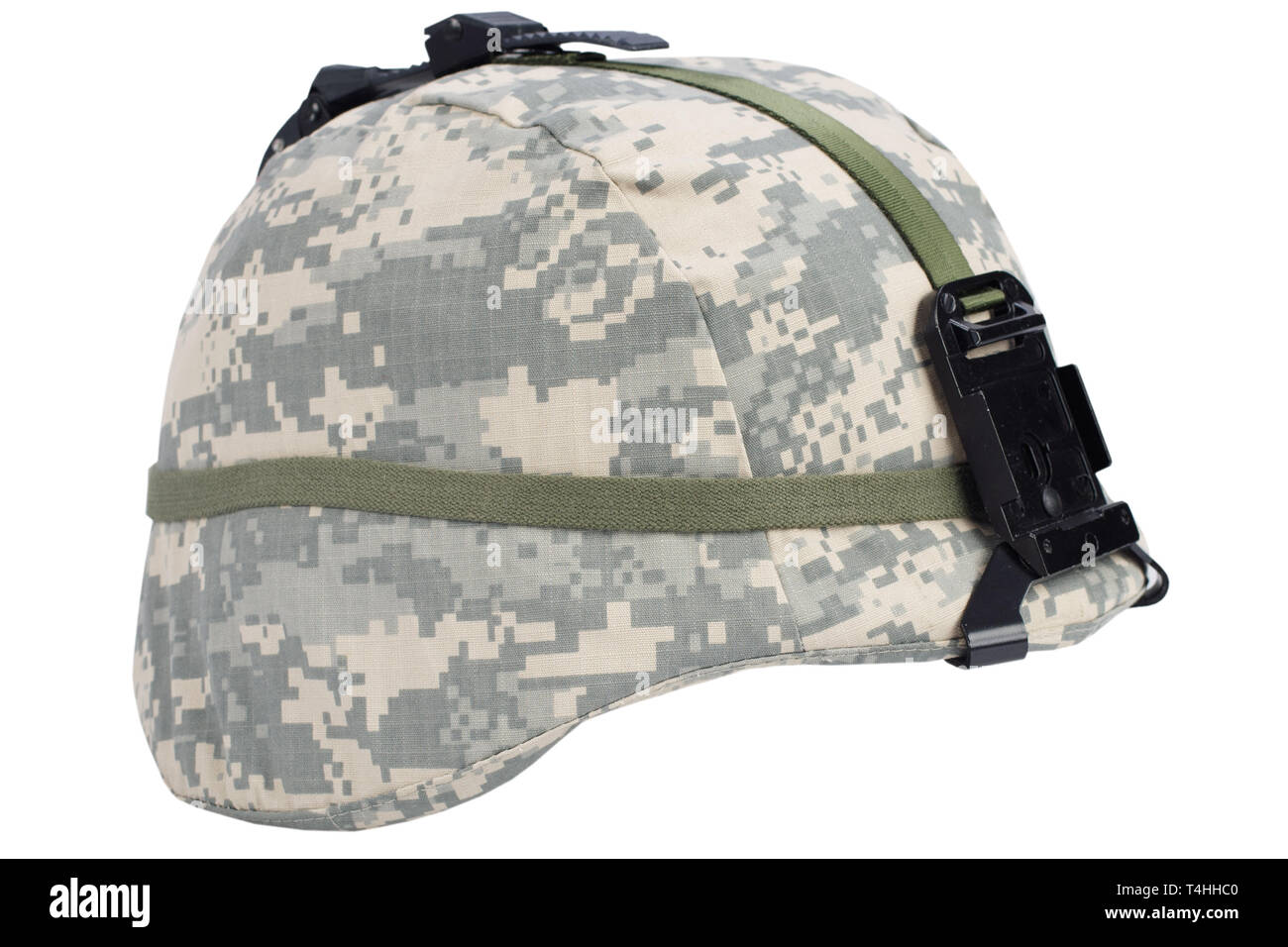 us army kevlar helmet with night vision mount isolated on white Stock
