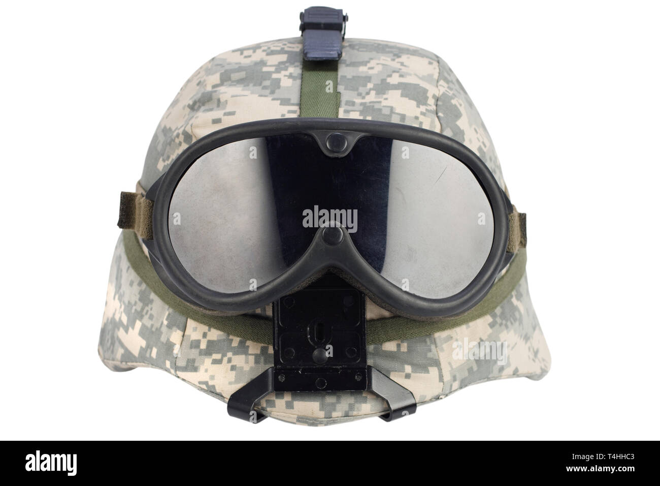 us army kevlar helmet with goggles isolated on white Stock Photo - Alamy