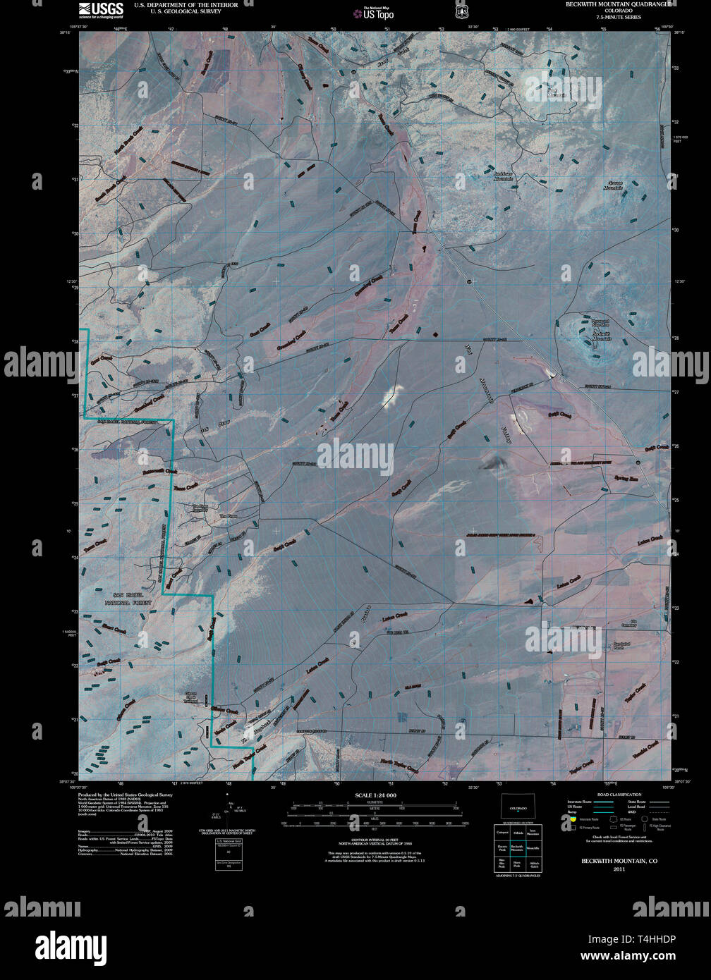 USGS TOPO Map Colorado CO Beckwith - Usgs Topo Map Colorado Co Beckwith Mountain 20110124 Tm Inverted Restoration T4HHDP 