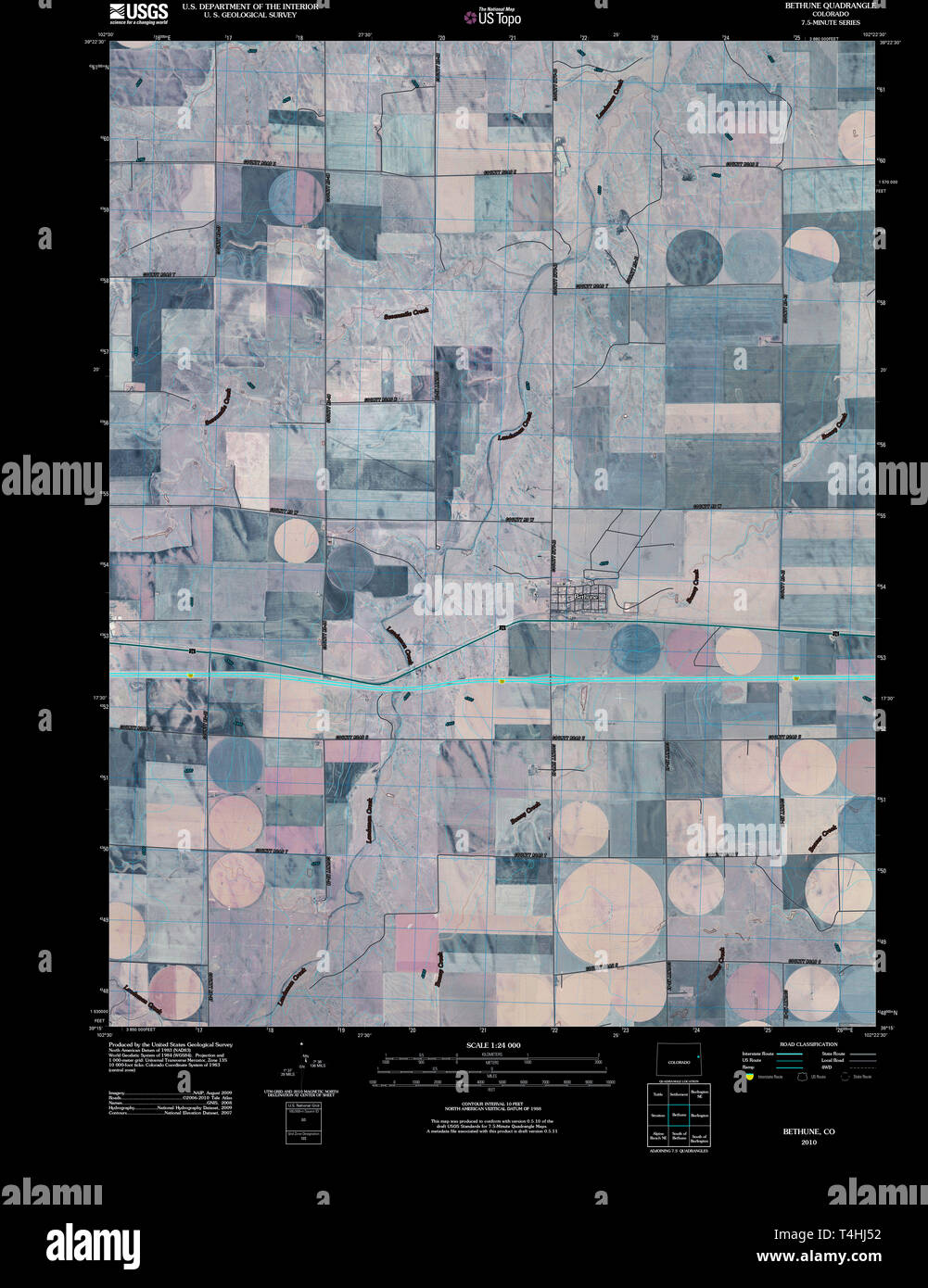 USGS TOPO Map Colorado CO Bethune 20100920 TM Inverted Restoration