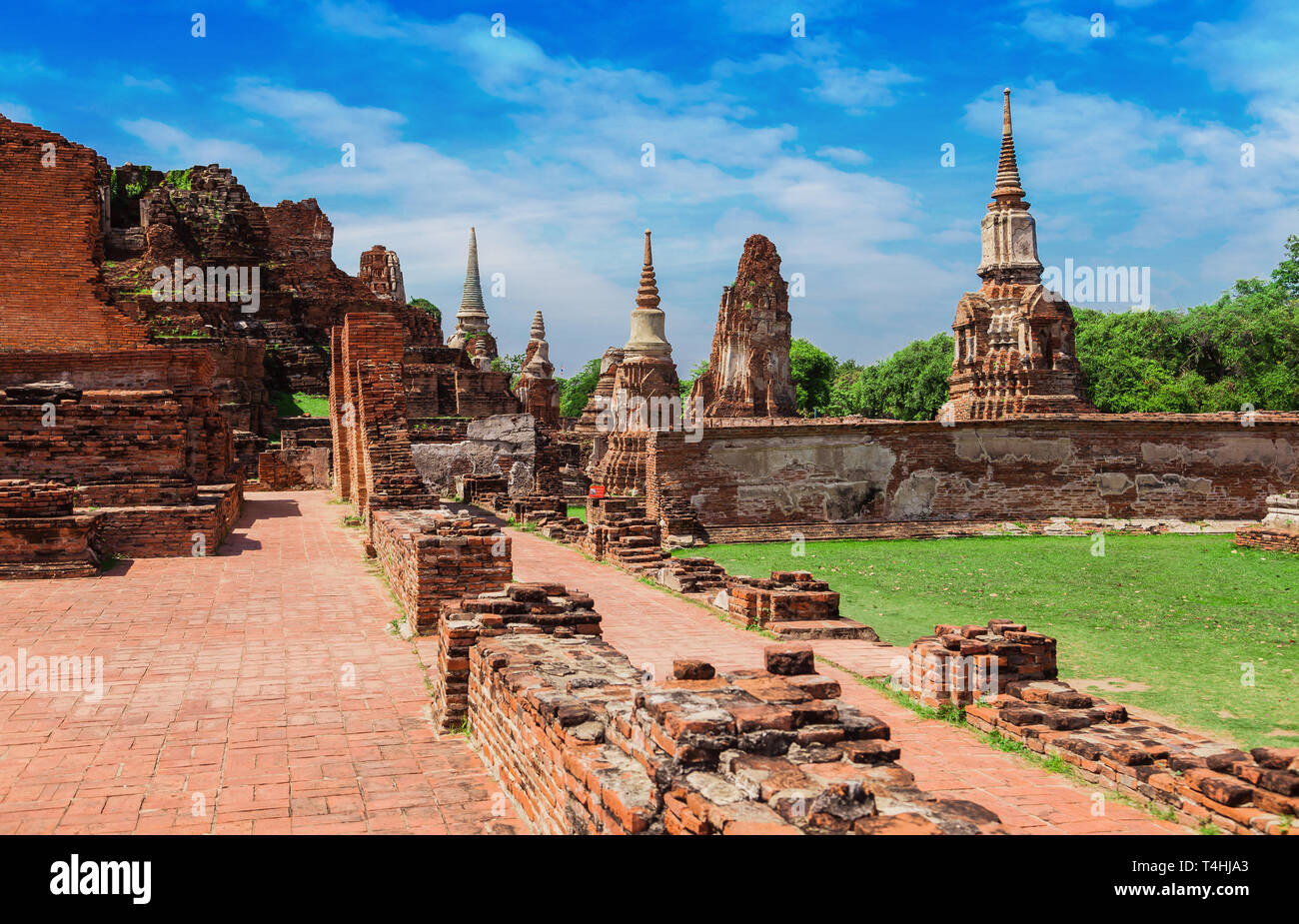 UNESCO World Heritage Site ancient temple in the former royal city of Ayutthaya Stock Photo