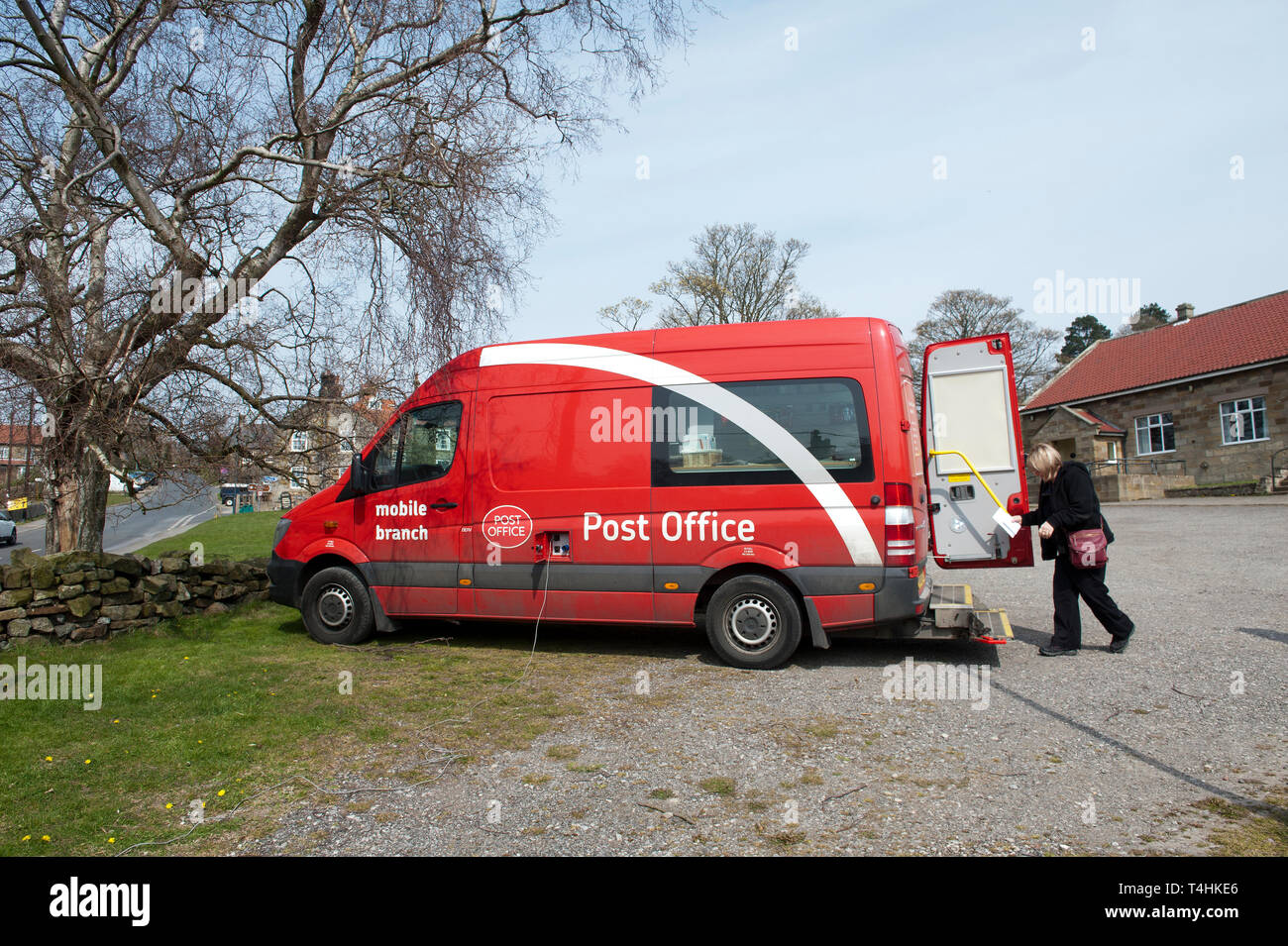 Mobile post office van in Danby, North Yorkshire, England Stock Photo