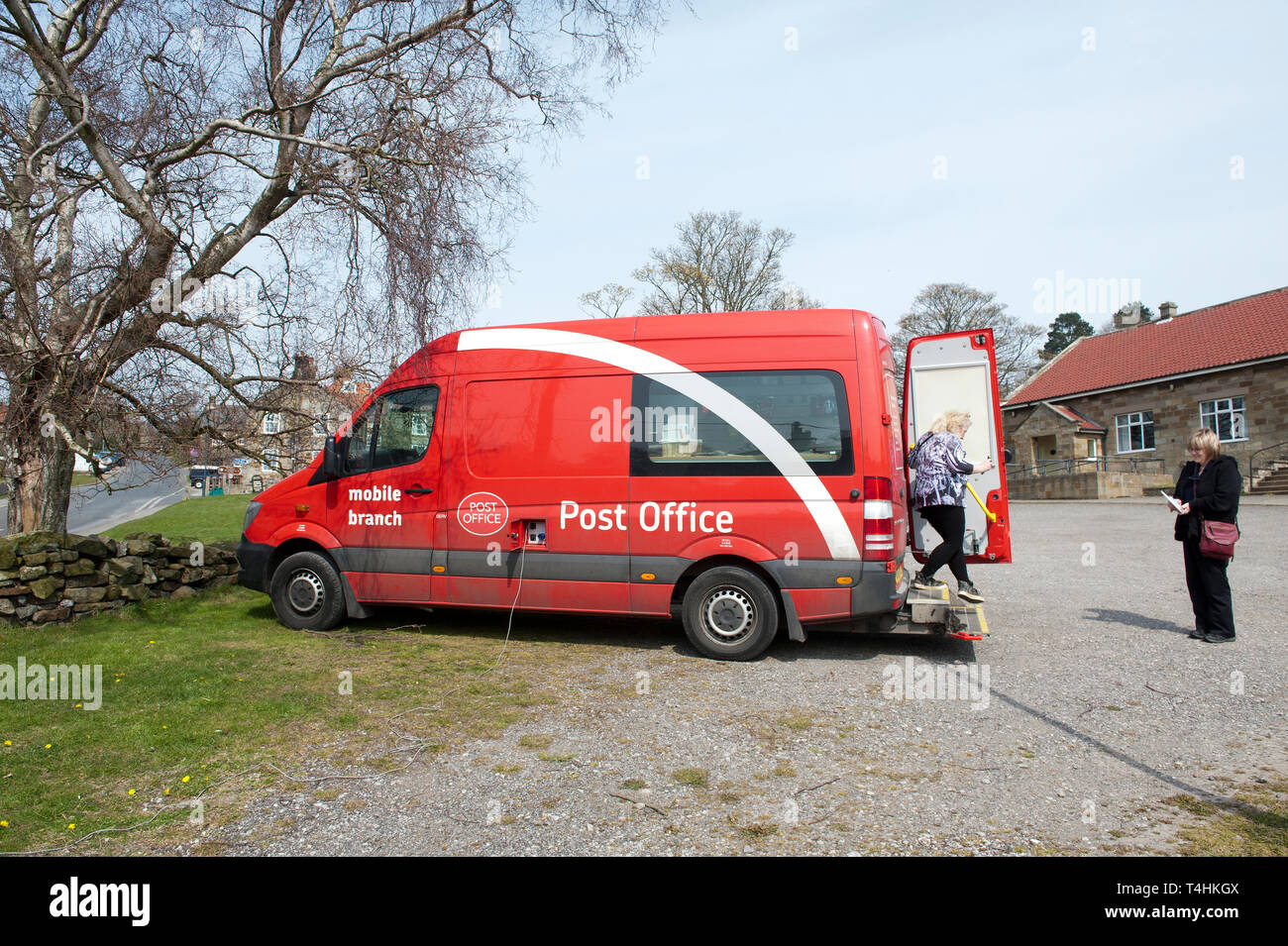 Mobile post office van in Danby, North Yorkshire, England Stock Photo