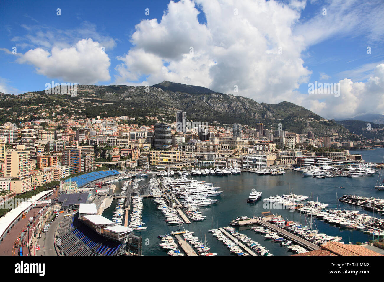 Port Hercule, Harbor, Monte Carlo, Monaco, Cote d Azur, Mediterranean, Europe Stock Photo