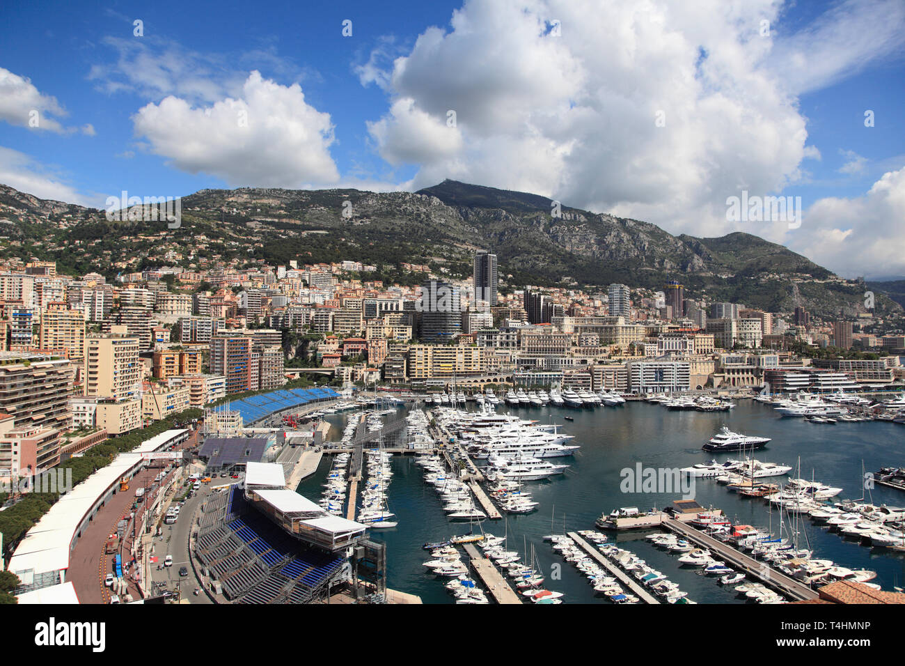 Port Hercule, Harbor, Monte Carlo, Monaco, Cote d Azur, Mediterranean, Europe Stock Photo