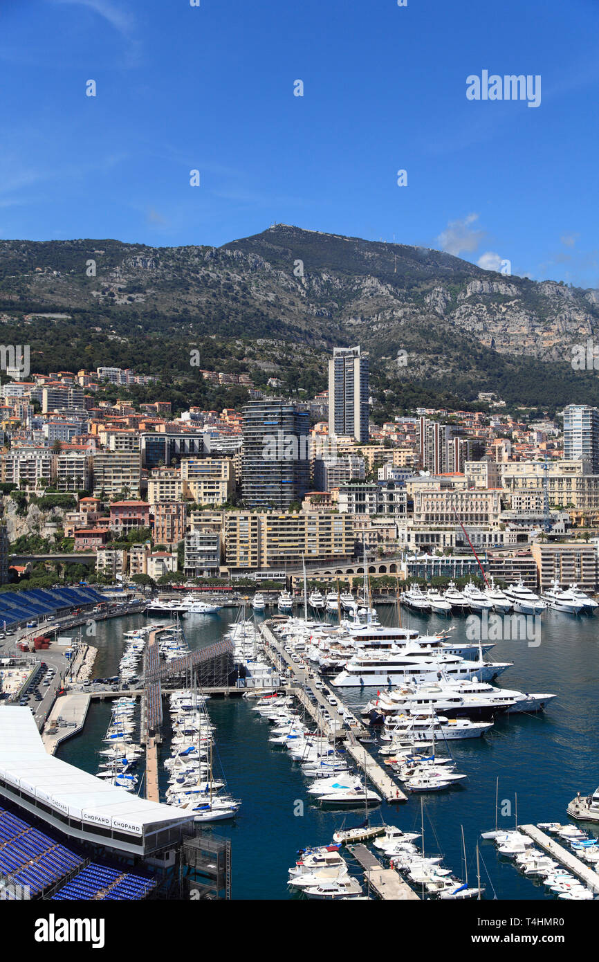 Port Hercules, Harbor, Monte Carlo, Monaco, Cote d'Azur, Mediterranean, Europe Stock Photo