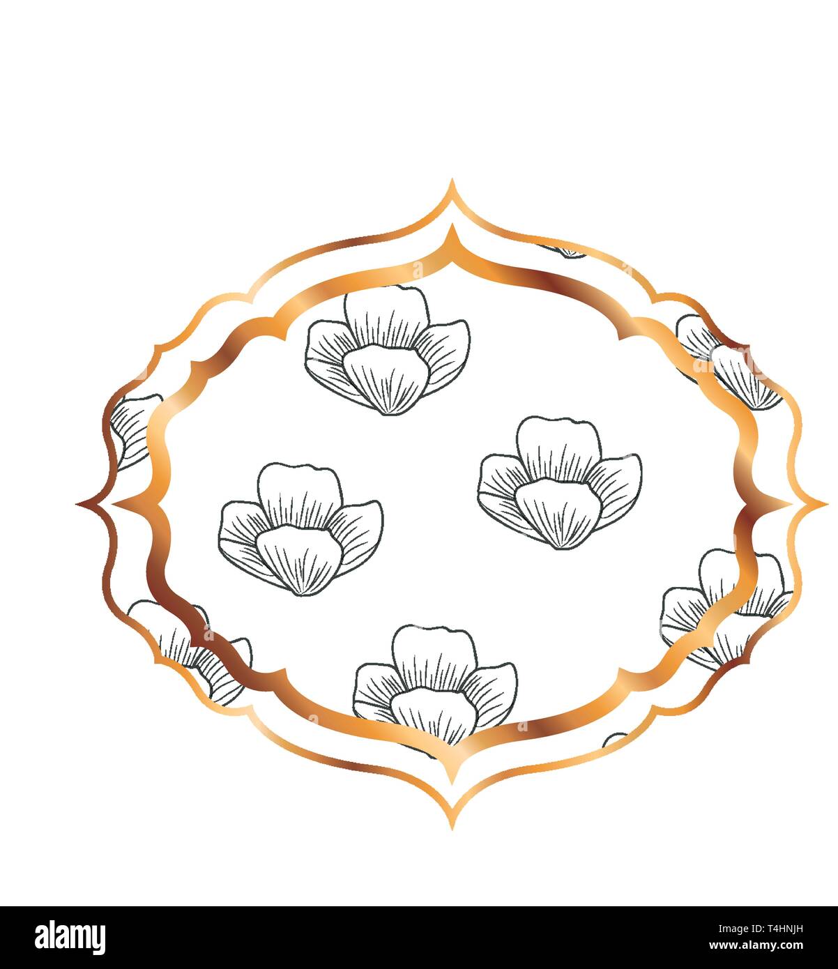 elegant frame with flowers and leafs icon Stock Vector Image & Art - Alamy