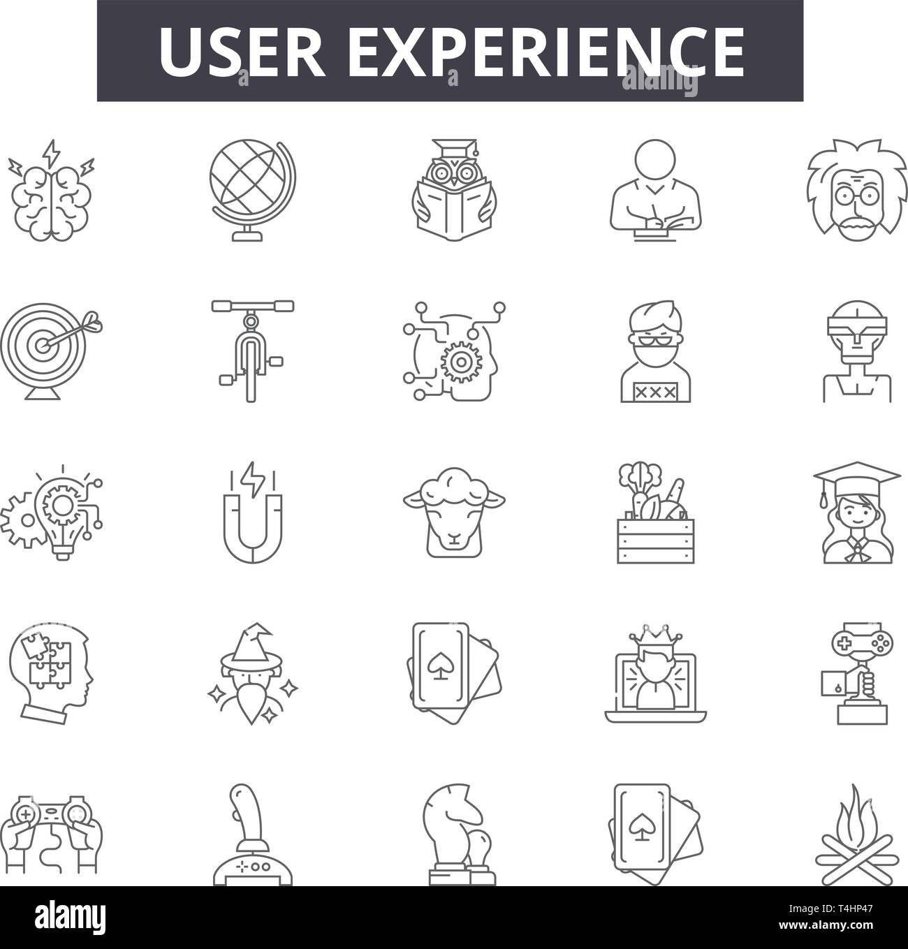 User experience line icons, signs set, vector. User experience outline ...