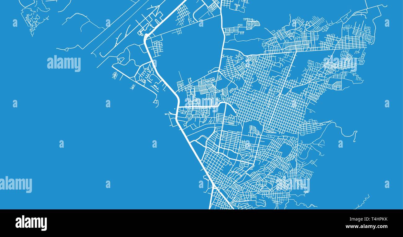 Urban vector city map of Puerto Vallarta, Mexico Stock Vector