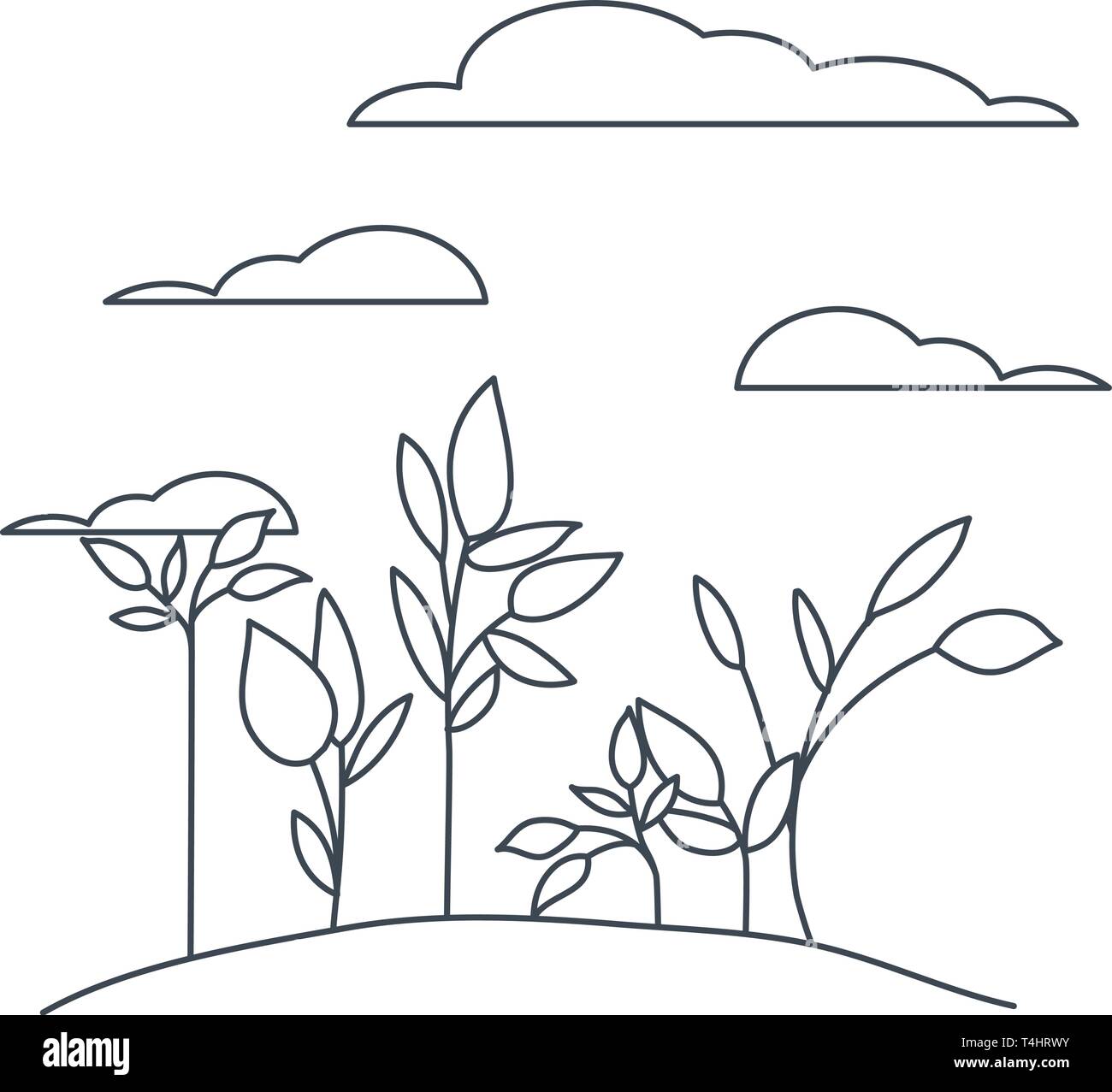 plant in landscape isolated icon Stock Vector Image & Art - Alamy