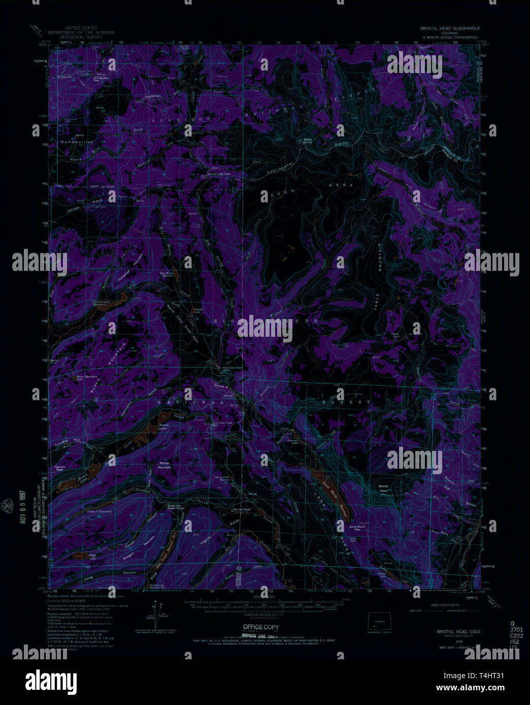 USGS TOPO Map Colorado CO Bristol - Usgs Topo Map Colorado Co Bristol Head 402343 1959 62500 Inverted Restoration T4HT31 