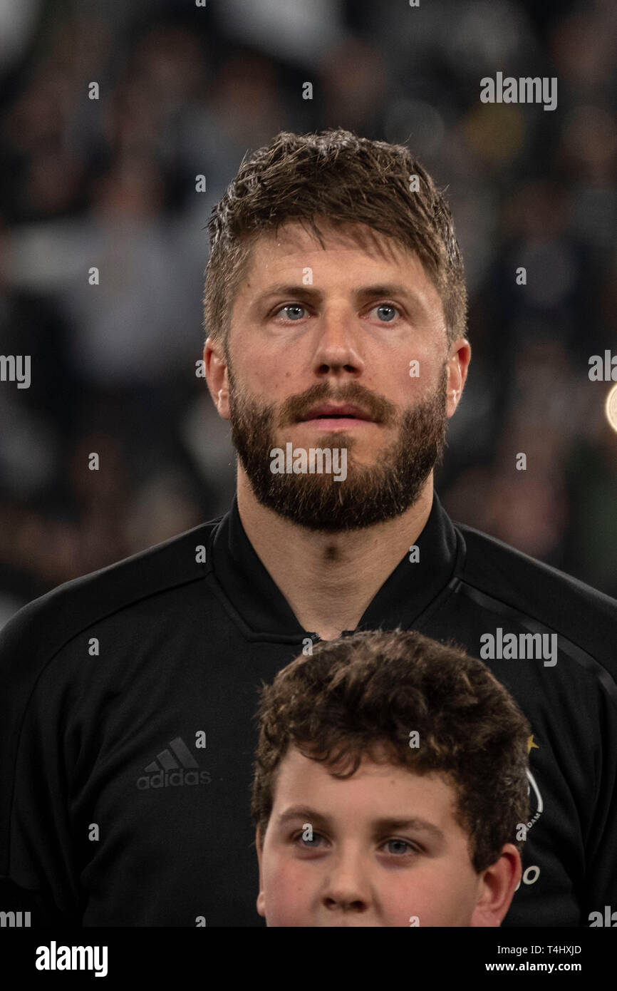 Lasse Schone (Ajax)   during the Uefa 'Champions League' Quarter-finals,2st leg, match between Juventus 1-2  Ajax at Allianz  Stadium on April 16 , 2019 in Torino, Italy. (Photo by Maurizio Borsari/AFLO) Stock Photo