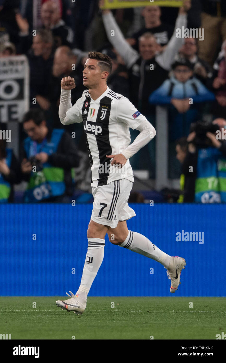 Cristiano Ronaldo of Juventus during the Champions League, football match: Juventus  FC vs Ajax. Ajax won 1-2 at Allianz Stadium, in Turin, Italy, 16th Stock  Photo - Alamy