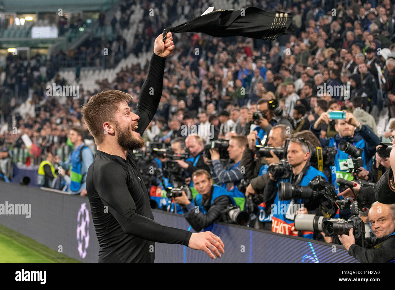 Lasse Schone (Ajax) during the Uefa 'Champions League' Quarter-finals,2st leg, match between Juventus 1-2 Ajax at Allianz Stadium on April 16, 2019 in Torino, Italy. Credit: Maurizio Borsari/AFLO/Alamy Live News Stock Photo