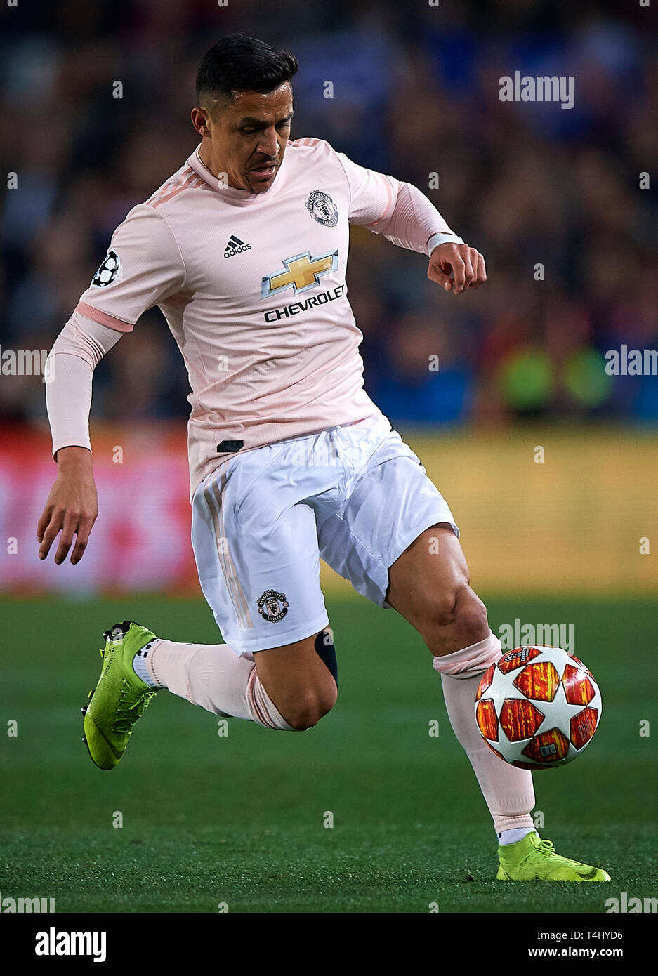 Barcelona Spain 16th Apr 2019 Soccer Uefa Champions League 2018 19 Alexis Sanchez Of Manchester United