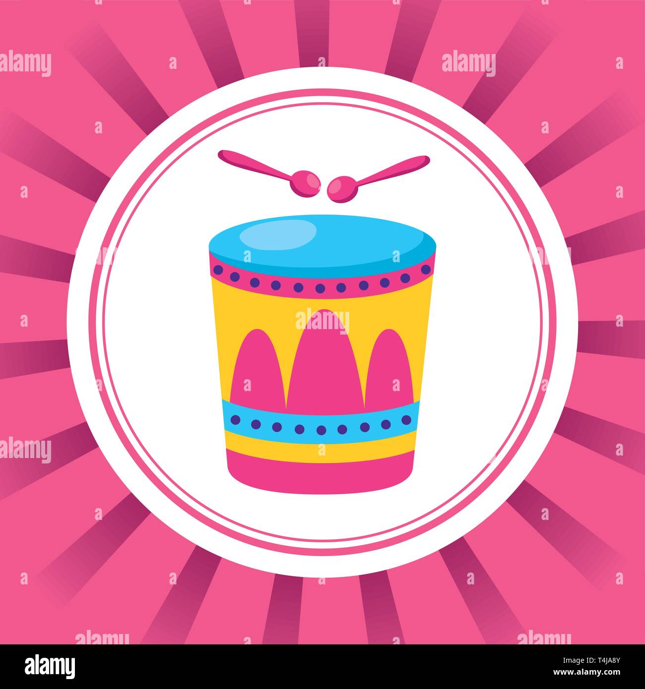 drum with sticks music Stock Vector Image & Art - Alamy