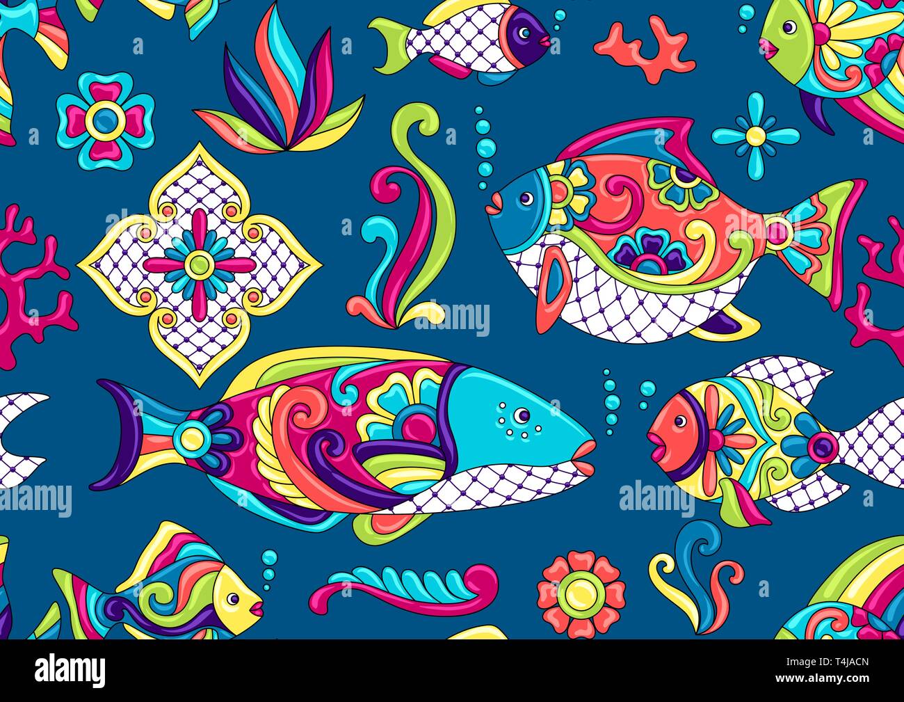 Mexican talavera ceramic tile pattern. Traditional decorative objects. Stock Vector