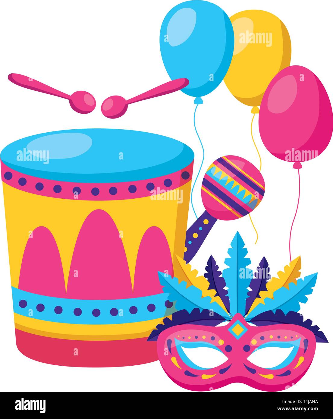 carnival drum mask maraca Stock Vector Image & Art Alamy