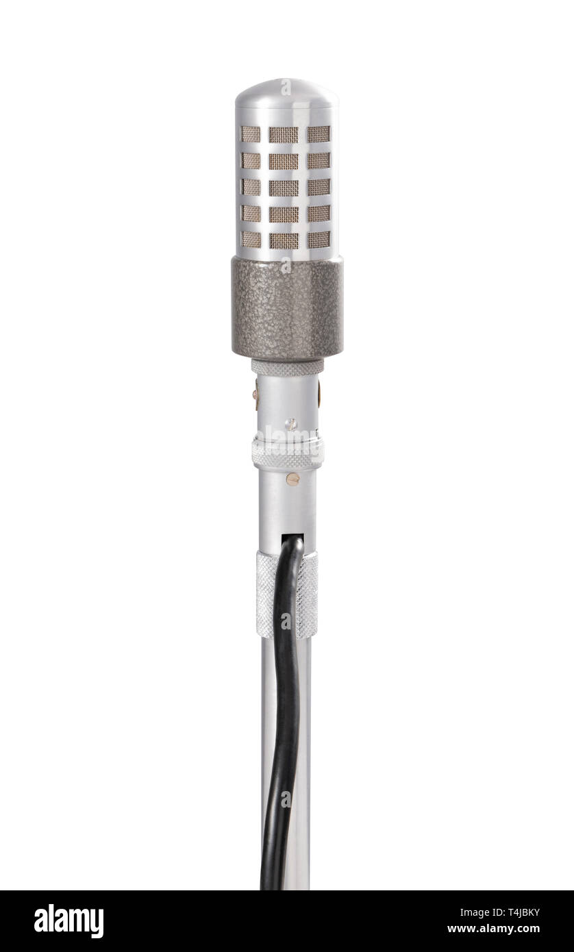 Back view of a vintage Reslo ribbon microphone Stock Photo - Alamy