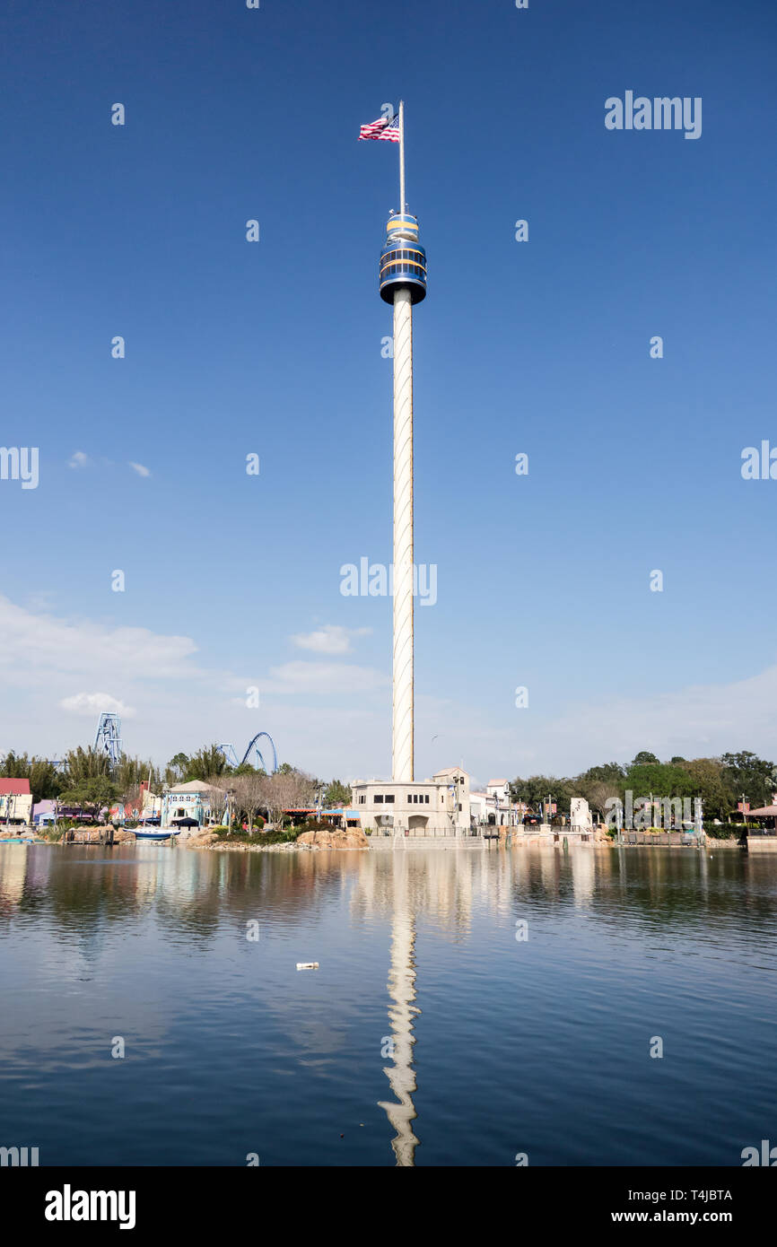 Sky Tower at Seaworld in Orlando, Florida Stock Photo