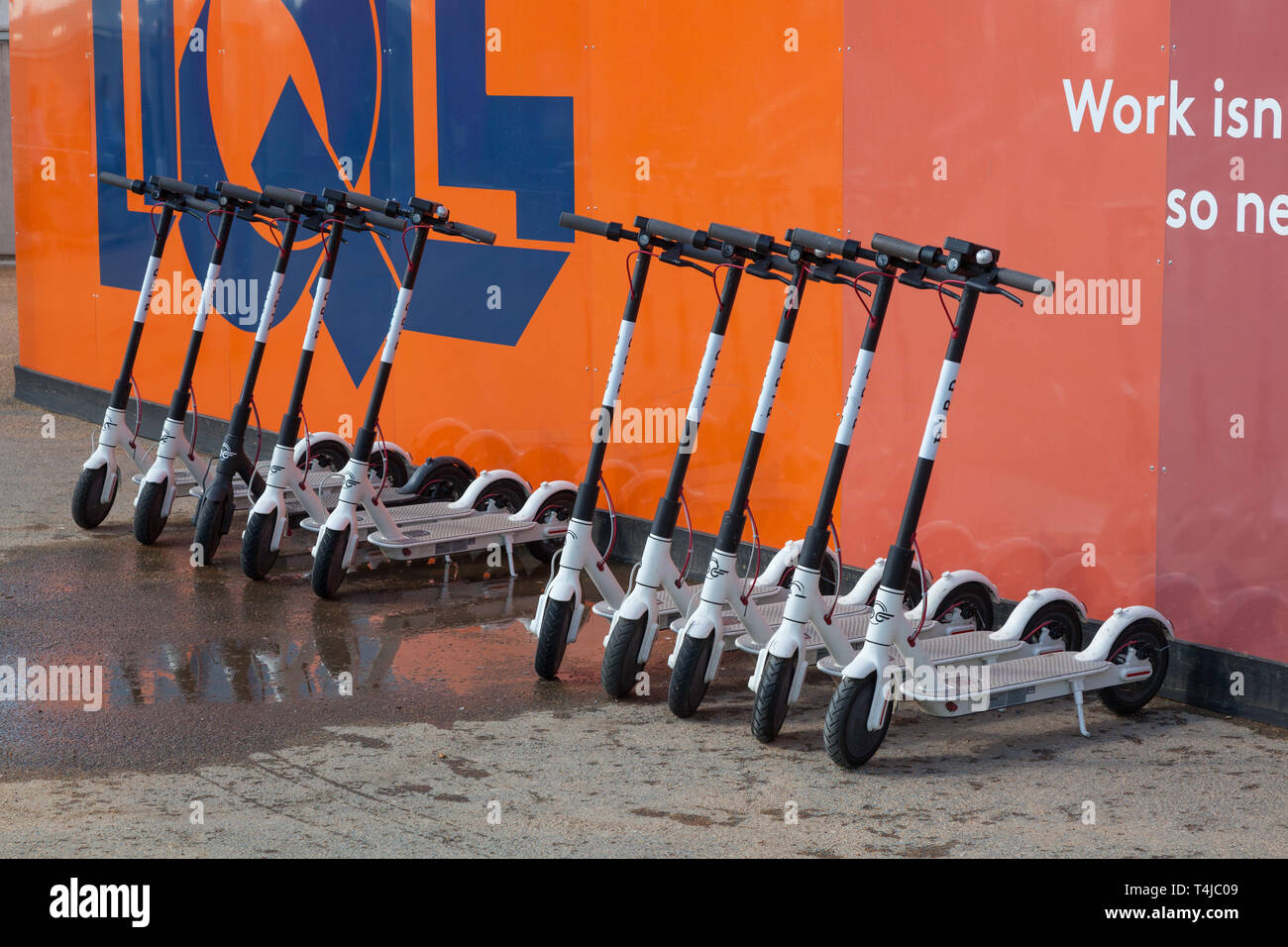 Bird electric hire scooters at The Queen Elizabeth Olympic park