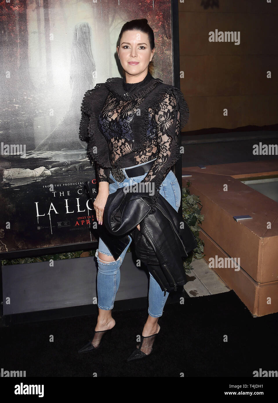 HOLLYWOOD, CA - APRIL 15: Alicia Machado arrives at the premiere of Warner Bros' 'The Curse Of La Llorona' at the Egyptian Theatre on April 15, 2019 in Hollywood, California. Stock Photo