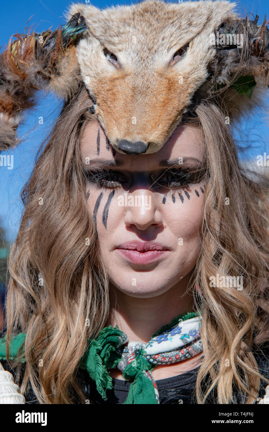 Black Sheep dancers in Trailing of the Sheep Festival in Idaho Stock