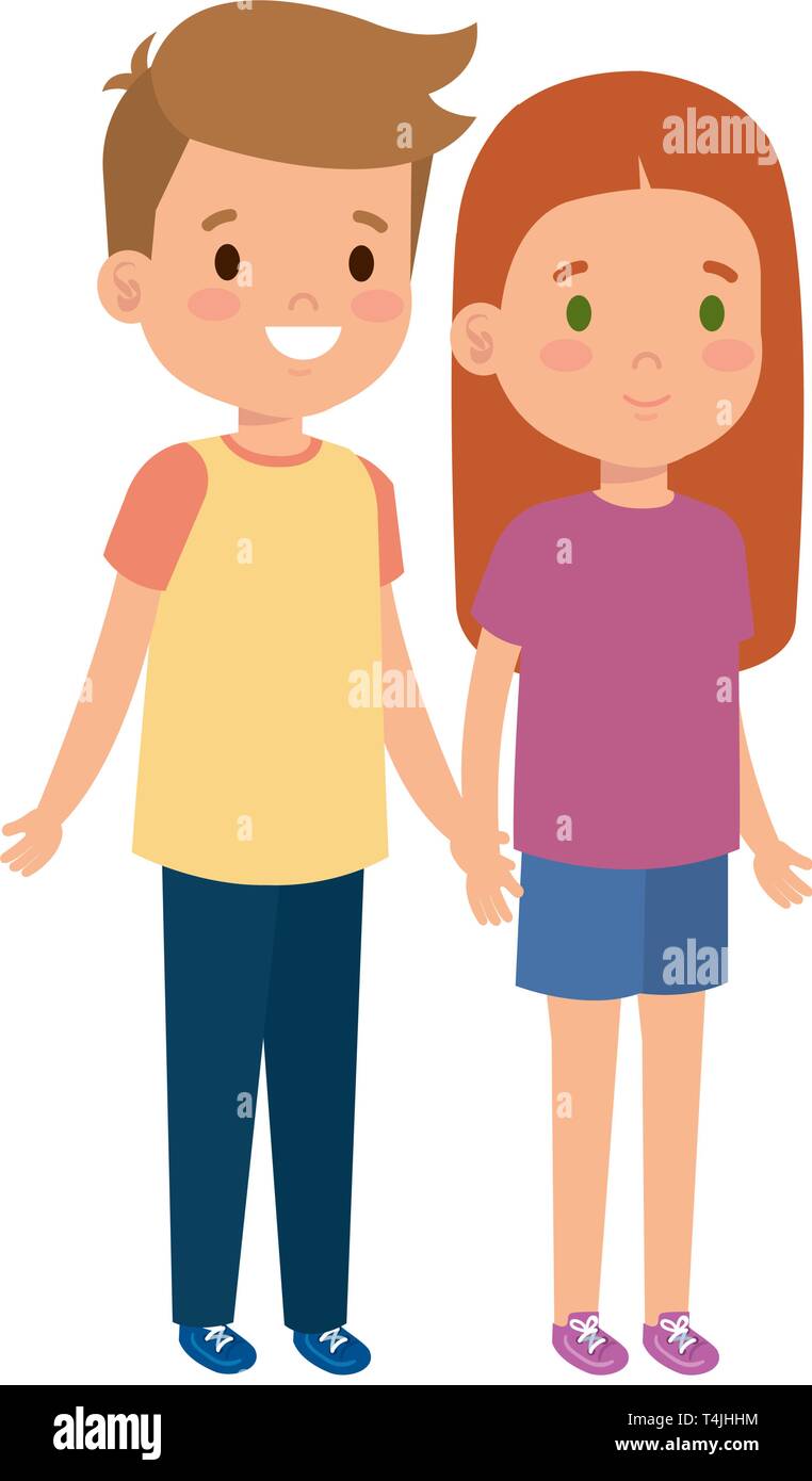 little kids couple characters Stock Vector Image & Art - Alamy