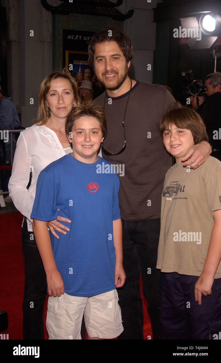 LOS ANGELES, CA. June 28, 2004: Actor RAY ROMANO & family at the Hollywood premiere of Anchorman. Stock Photo