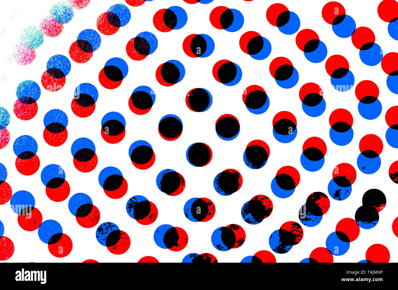 abstract red and blue dots pattern can be background Stock Photo