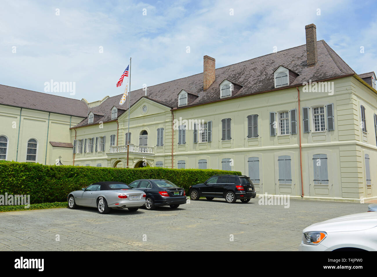 Old Ursuline Convent on 1100 Chartres Street in French Quarter in New Orleans, Louisiana, USA. This building was built in 1752. Stock Photo