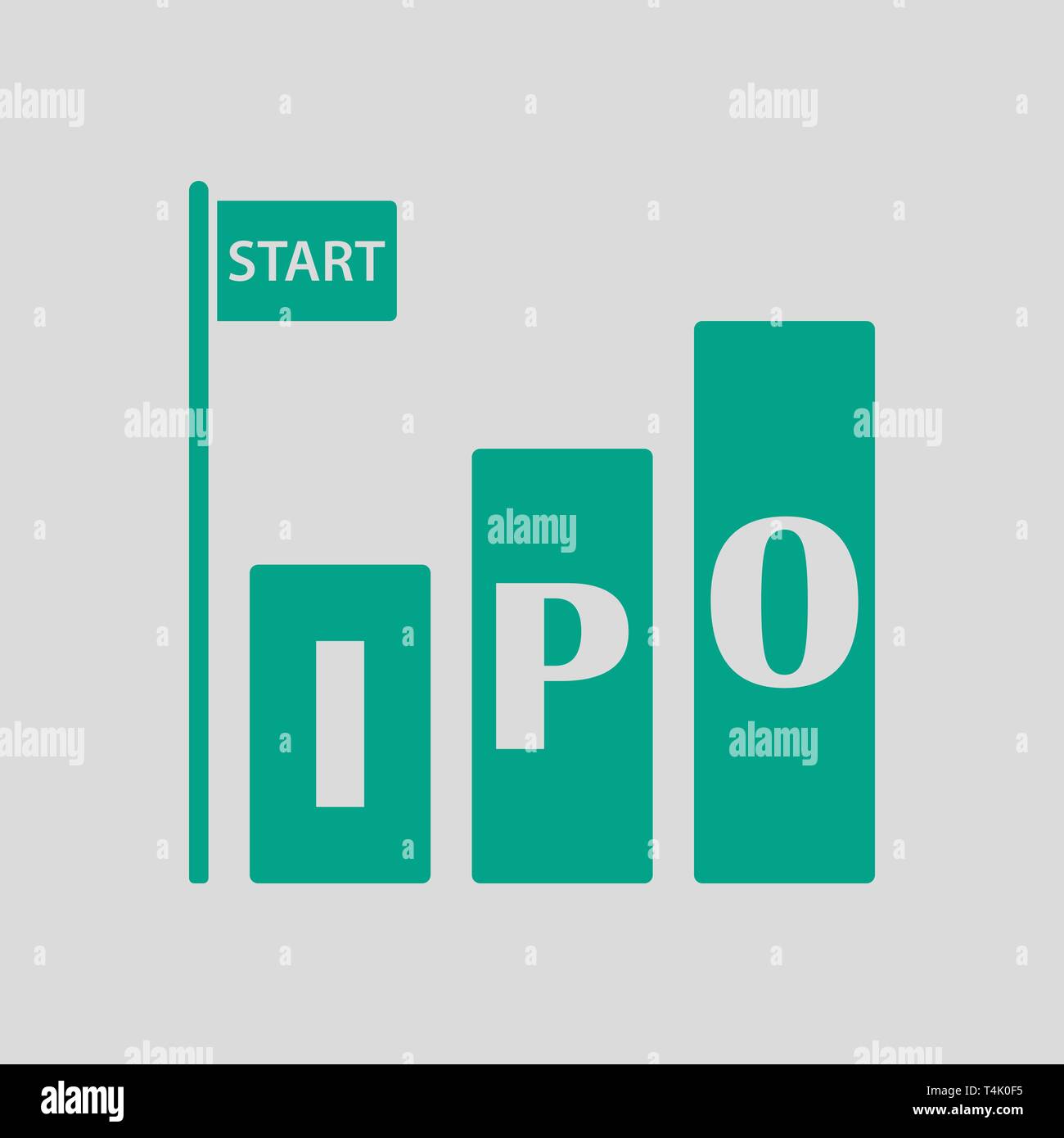 Ipo Icon. Green on Gray Background. Vector Illustration Stock Vector ...