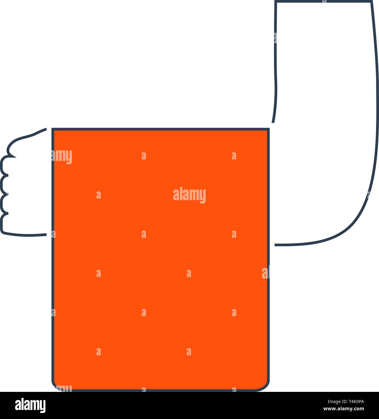 Icon Of Waiter Hand With Towel. Thin Line With Red Fill Design. Vector ...