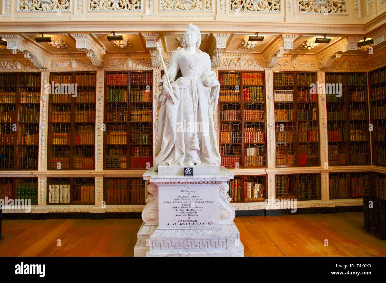 Queen Ann statue, Blenheim Palace, Oxfordshire, England Stock Photo