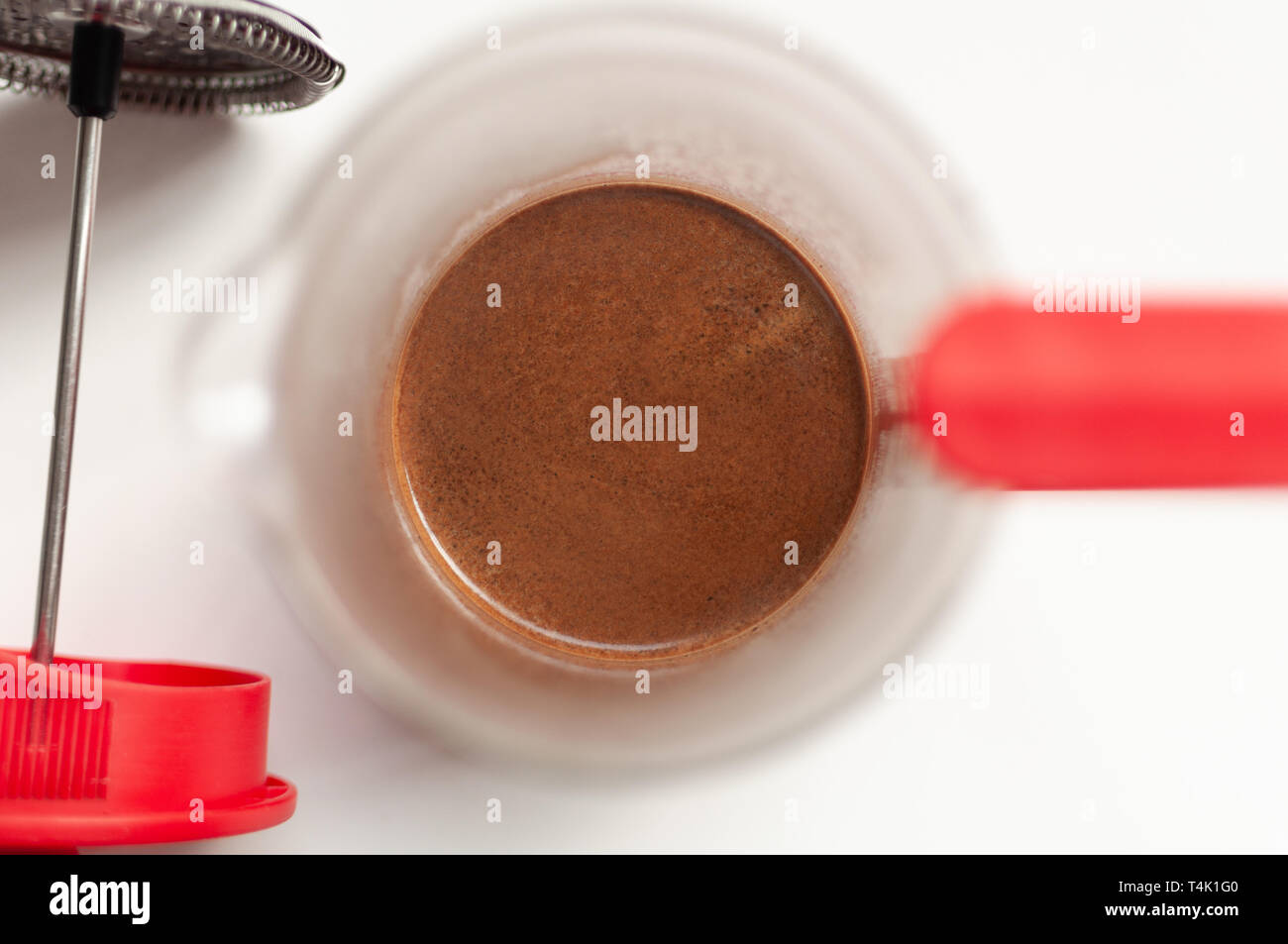 Documenting a little coffee romance with my Bodum FrenchPress plunger Stock Photo Alamy