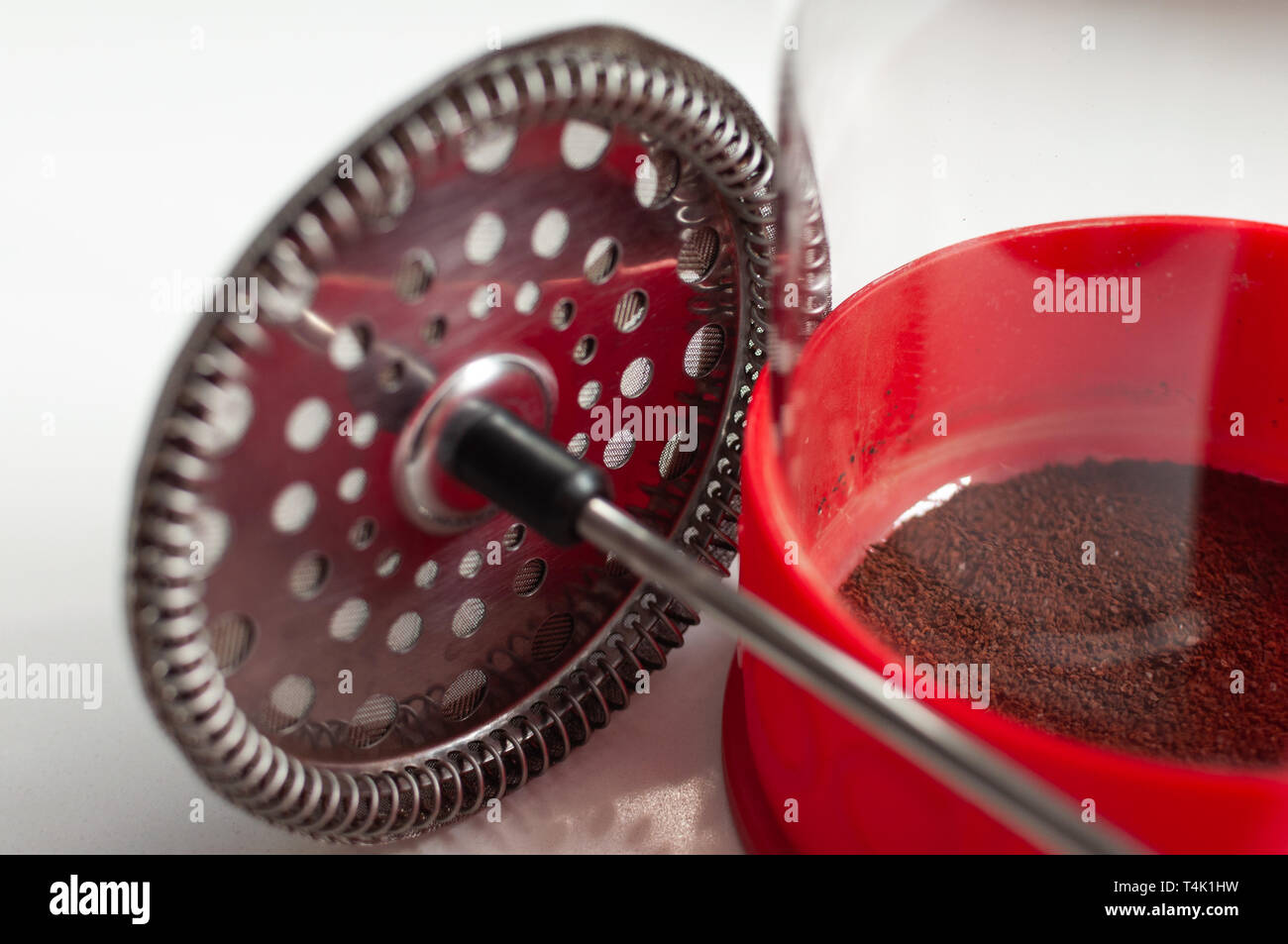 Documenting a little coffee romance with my Bodum FrenchPress plunger Stock Photo Alamy