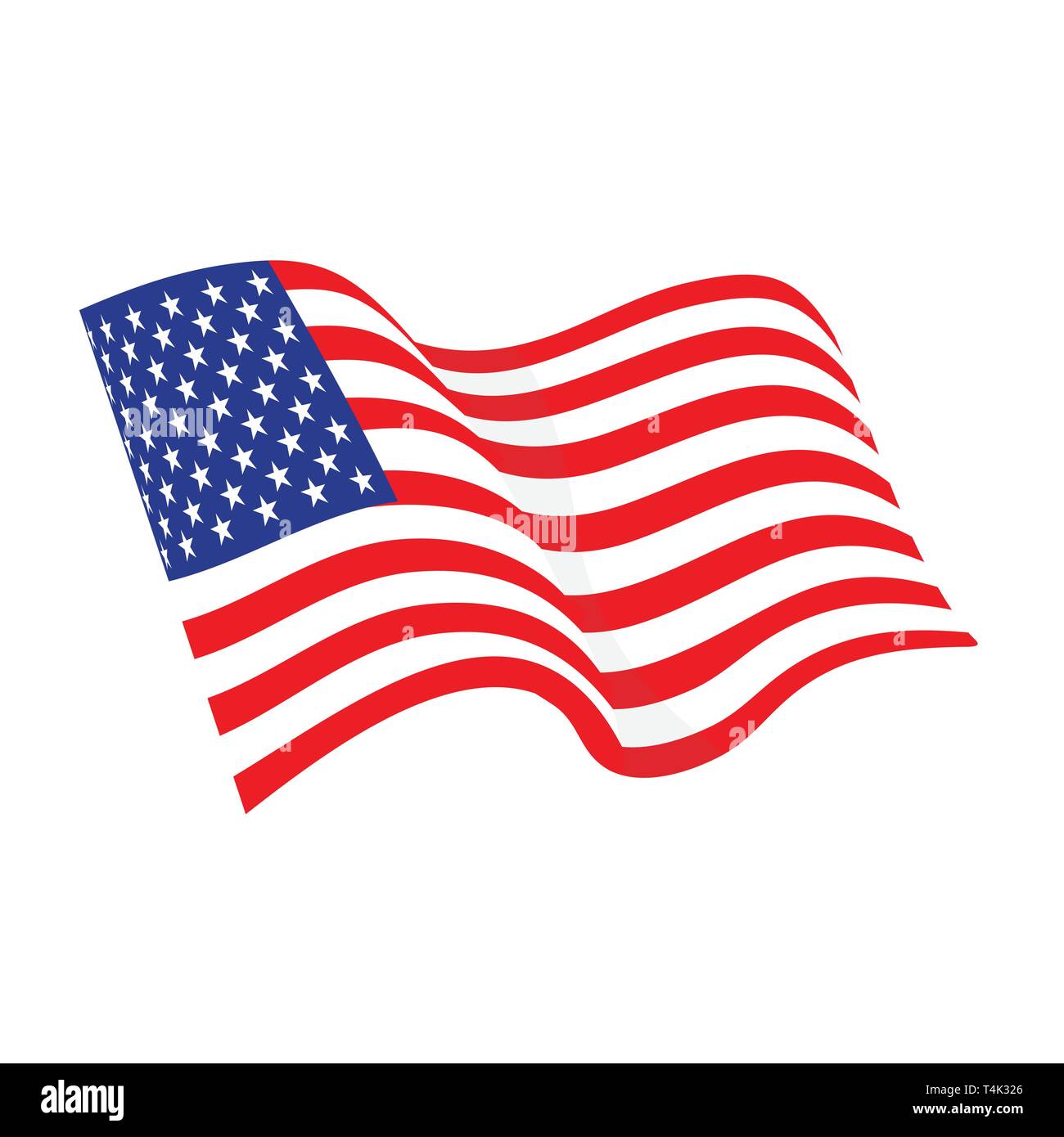 Download American waving flag vector icon. National symbol, red ...