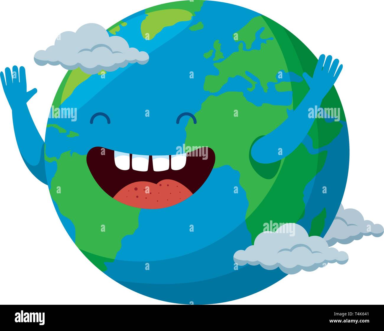 world planet earth with clouds character Stock Vector Image & Art - Alamy