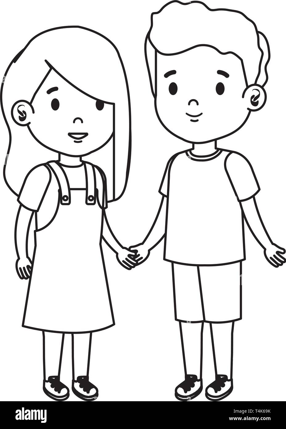 little kids couple characters Stock Vector Image & Art - Alamy