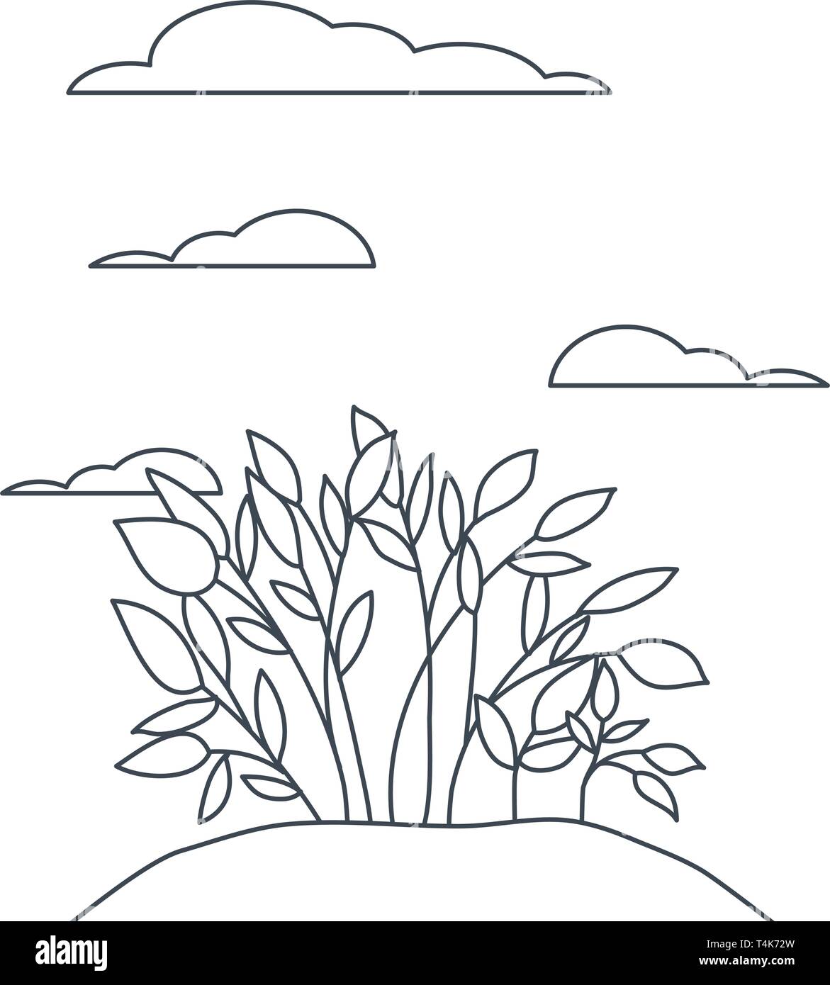 plant in landscape isolated icon Stock Vector Image & Art - Alamy